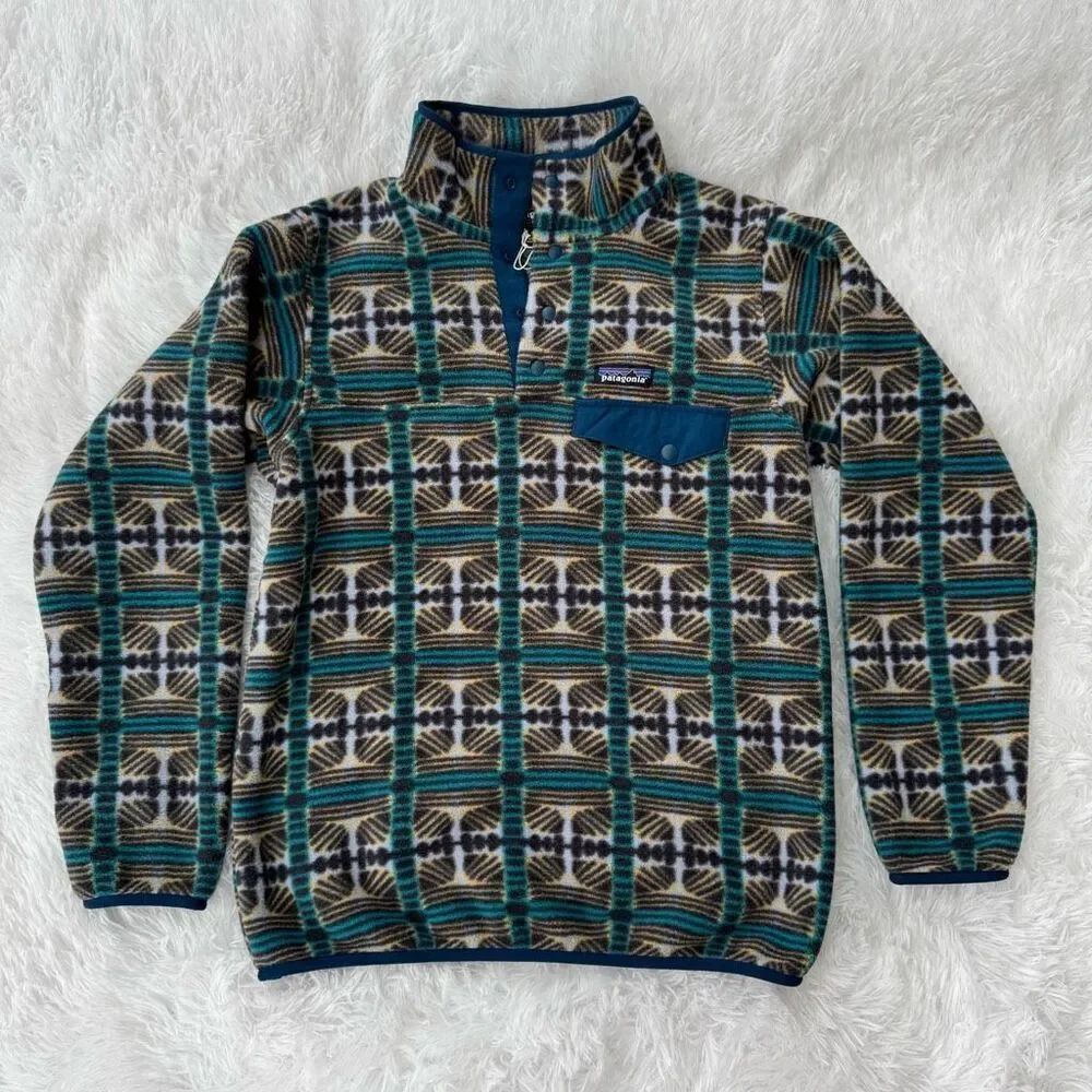 Patagonia Synchilla Snap-T Fleece Pullover Snow Beam Blue Womens Size XS New
